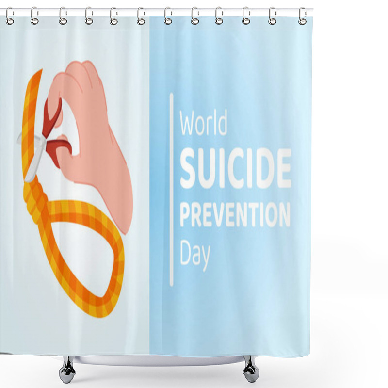 Personality  World Suicide Prevention Day Concept 9 Shower Curtains