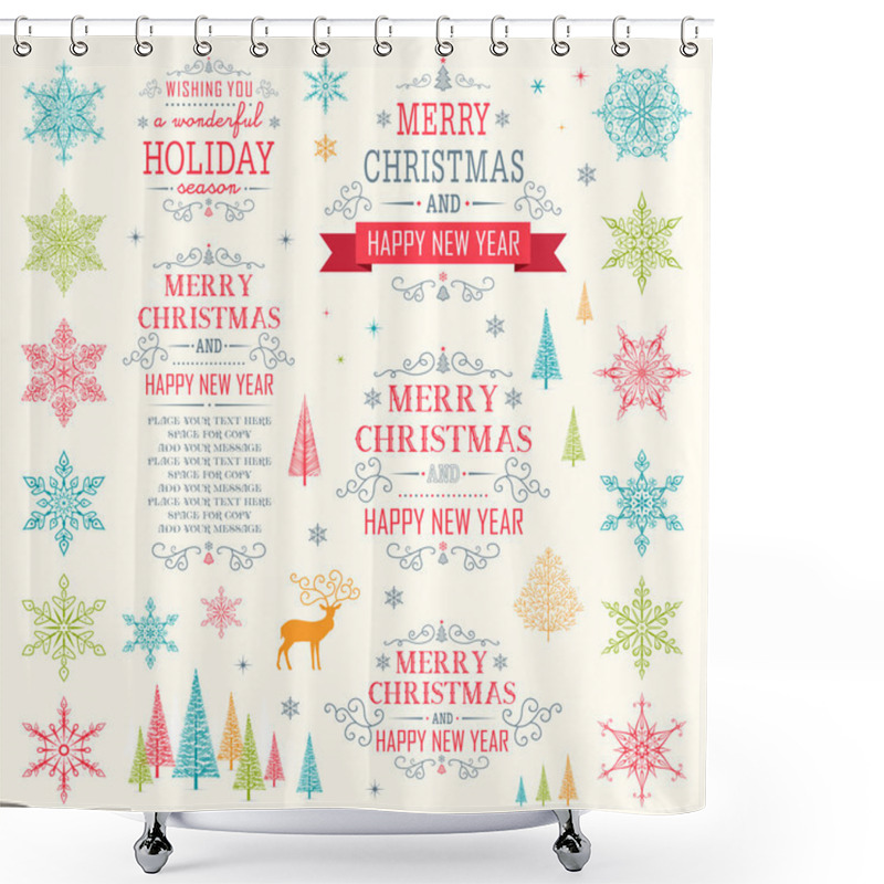 Personality  Christmas Set - Illustration. Shower Curtains