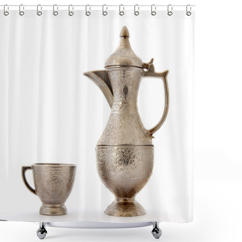 Personality  Turkish Ottoman Style Metal Pitcher And Cup Shower Curtains