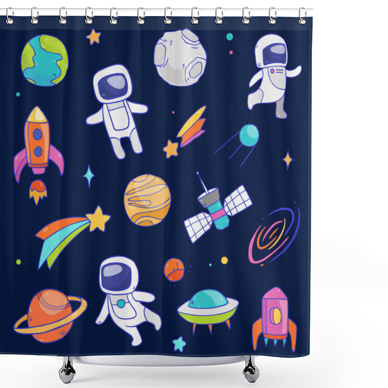 Personality  Outer Space Pattern  Shower Curtains