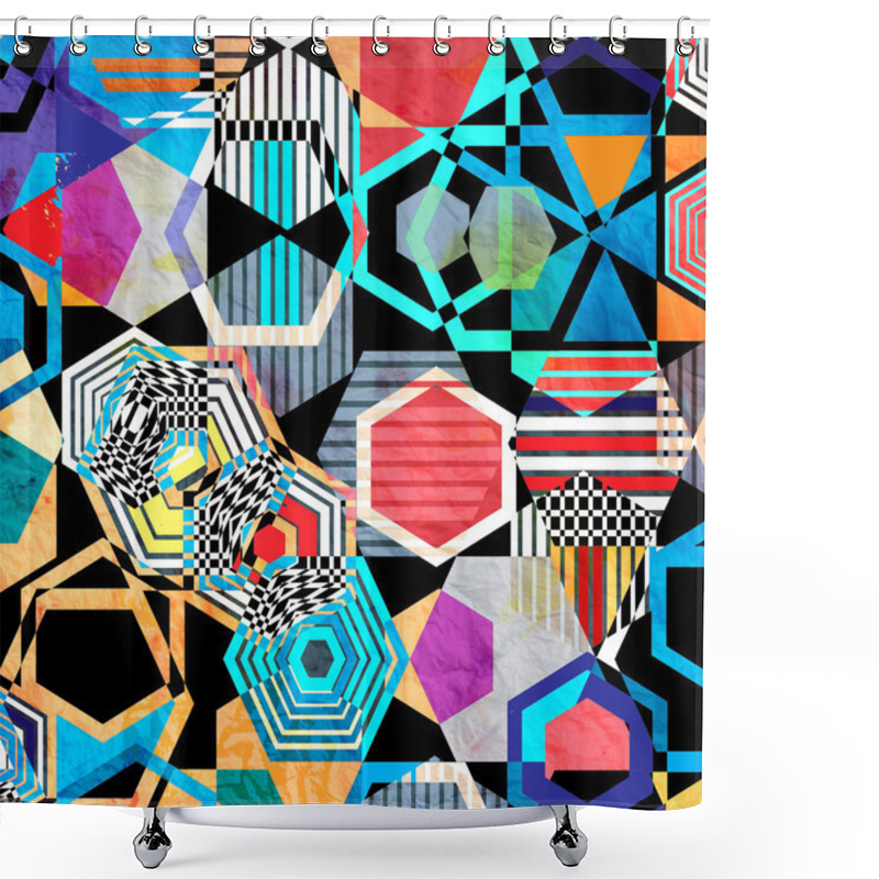 Personality  Geometric Ornament Polygons Shower Curtains