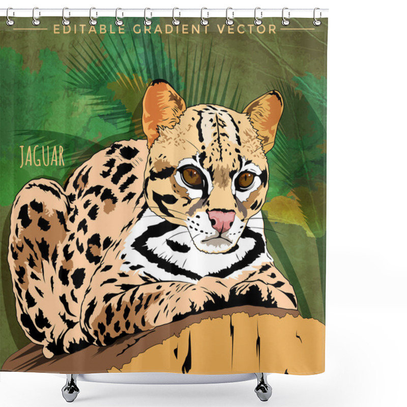 Personality  Wild Cats. Jaguar Shower Curtains