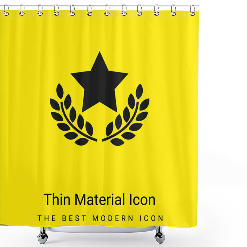 Personality  Award Star With Olive Branches Minimal Bright Yellow Material Icon Shower Curtains