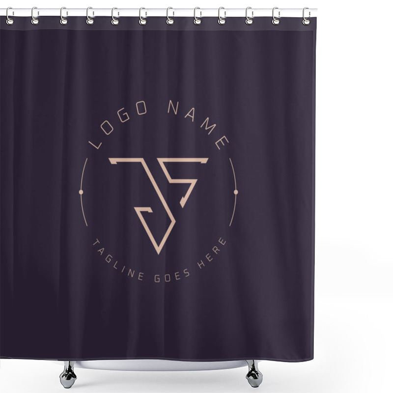 Personality  Professional JS Logo. Modern Minimal JS Letter Monogram Emblem For Premium Branding Shower Curtains