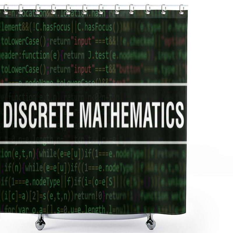 Personality  Discrete Mathematics Text Written On Programming Code Abstract Technology Background Of Software Developer And Computer Script. Discrete Mathematics Concept Of Code On Computer Monitor. Codin Shower Curtains