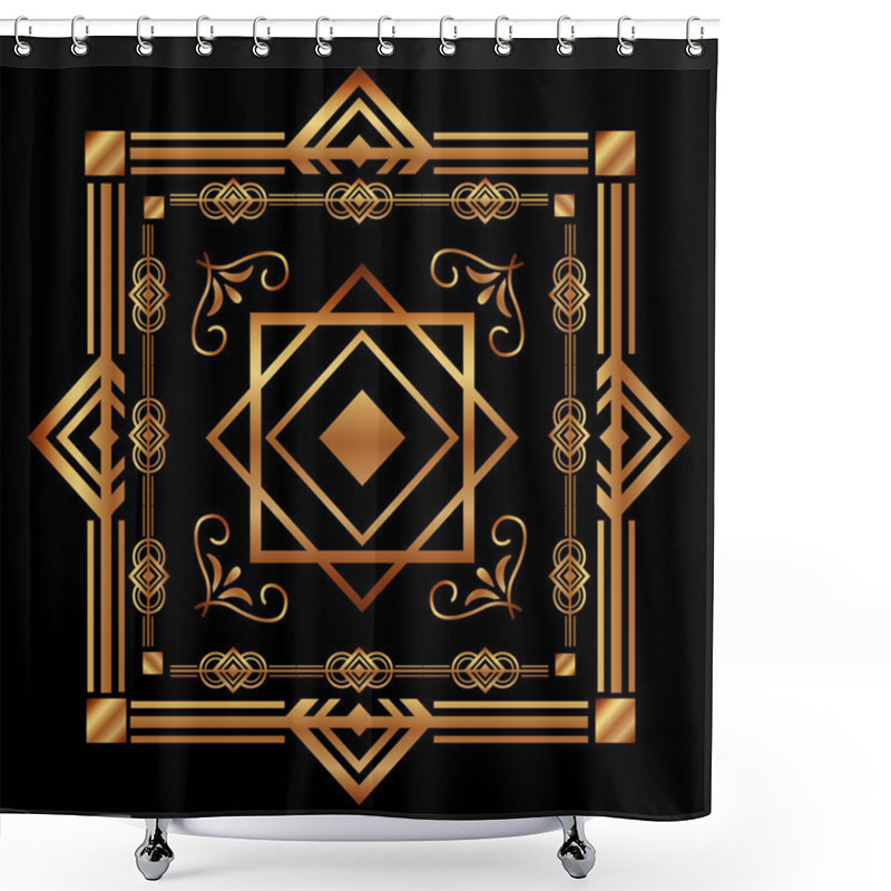 Personality  Art Deco Frames And Borders Shower Curtains