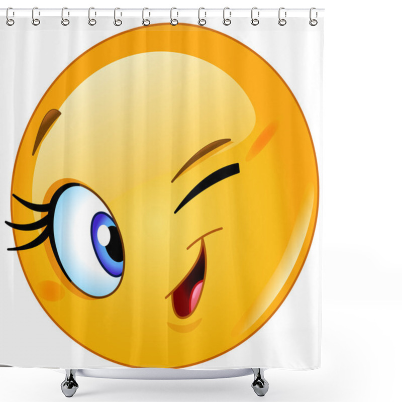 Personality  Female Emoticon Winking Shower Curtains