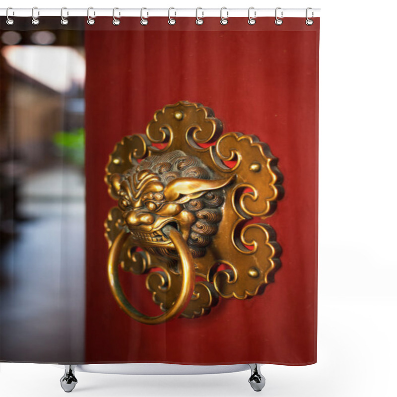 Personality  Doorknob Of The Buddhist Temple Shower Curtains