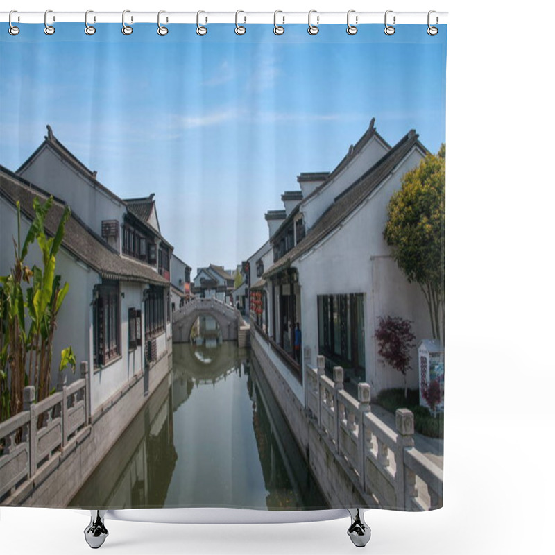 Personality  Suzhou Luzhi Ancient Town Jiangnan Cultural Park Shower Curtains