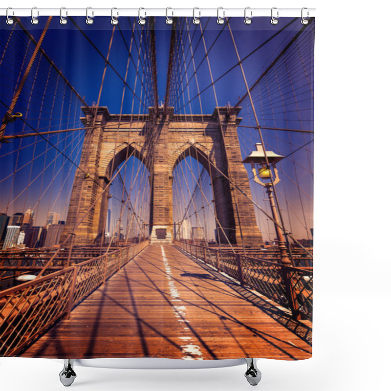 Personality  Brooklyn Bridge And Manhattan New York City US Shower Curtains