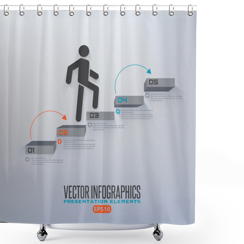 Personality  Step By Step Infographics Illustration Shower Curtains