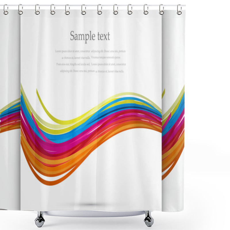 Personality  Vector Rainbow Wave Background Shower Curtains