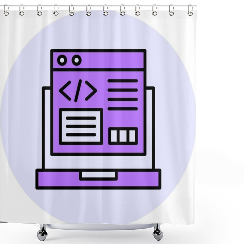 Personality  Code Refactoring Web Icon Vector Illustration Shower Curtains