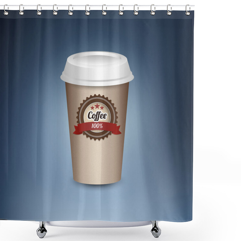 Personality  Paper Cup Of Coffee. Shower Curtains