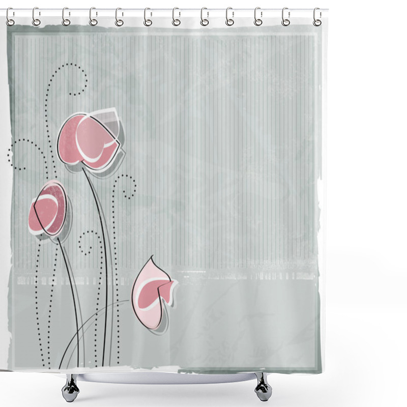 Personality  Flower Card - Soft Floral Background - Retro Style Shower Curtains