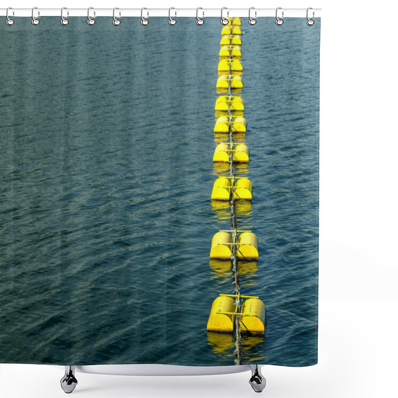 Personality  Yellow Buoys Shower Curtains