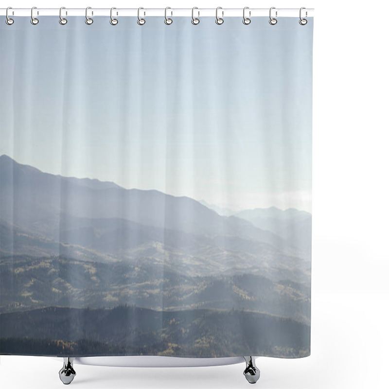 Personality  Foggy Mountains Landscape, Carpathians, Ukraine Shower Curtains