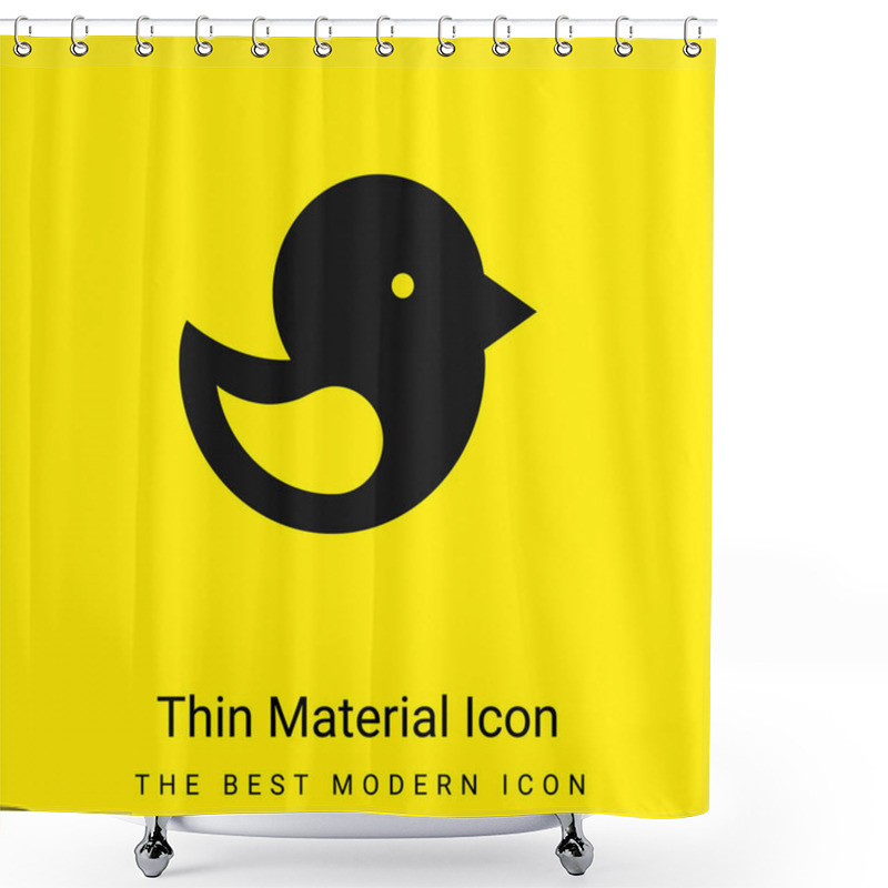 Personality  Bird Minimal Bright Yellow Material Icon Shower Curtains