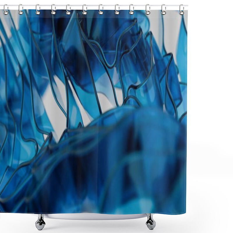 Personality  Abstract Dark Green And Black Fluid Shapes With Subtle Highlights Shower Curtains