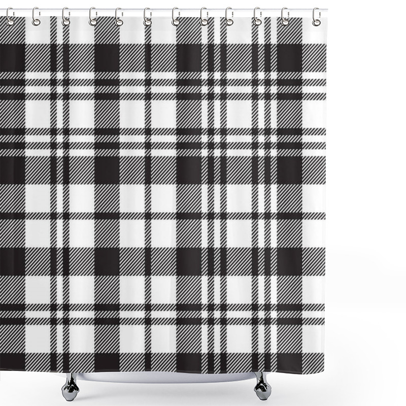 Personality  Black Watch Tartan Check Plaid Seamless Pattern. Vector Illustration. Shower Curtains