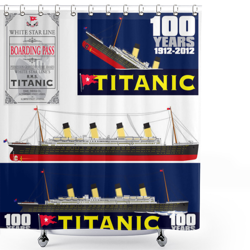 Personality  Titanic 100 Years Anniversary Shower Curtains