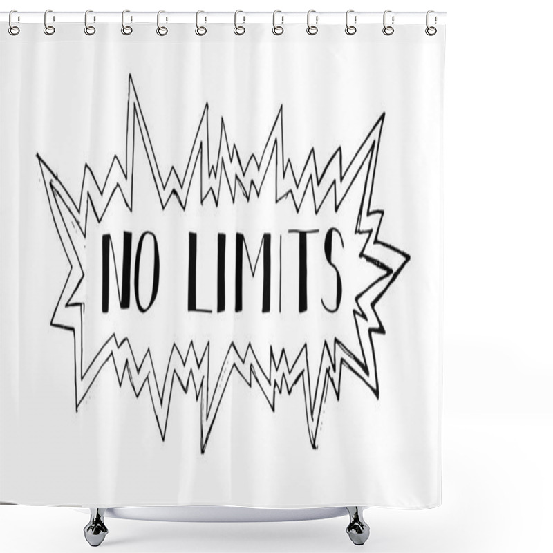 Personality  No Limits.Vector Hand Drawn Phrase. Shower Curtains