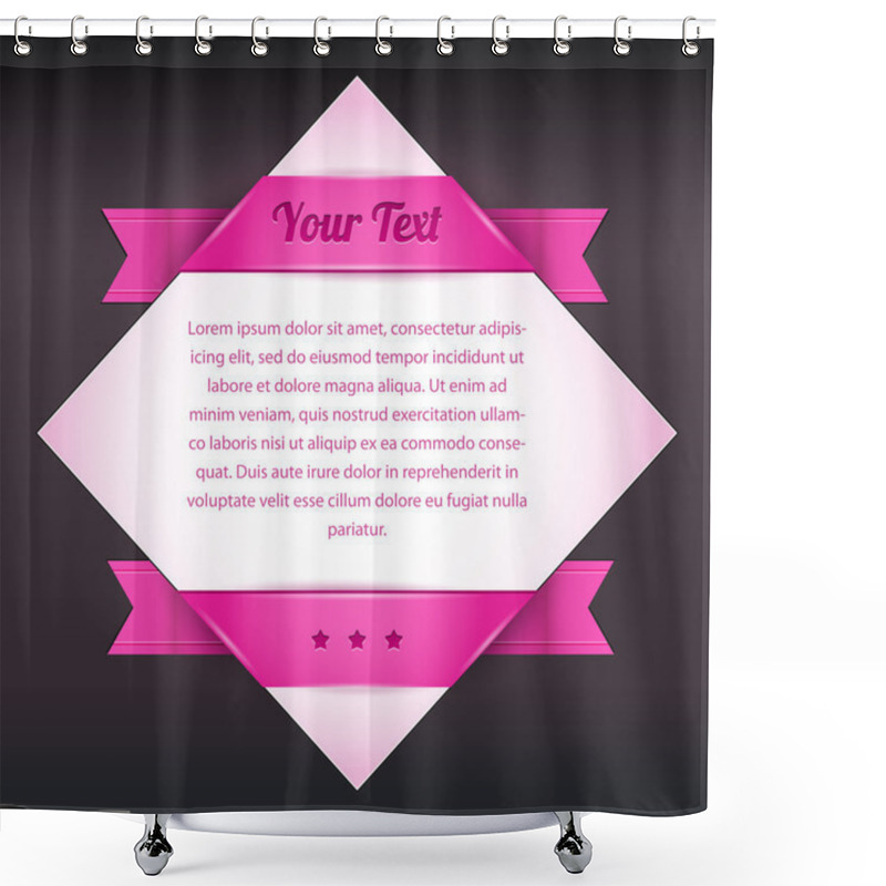 Personality  Vector Banner With Purple Ribbons Shower Curtains