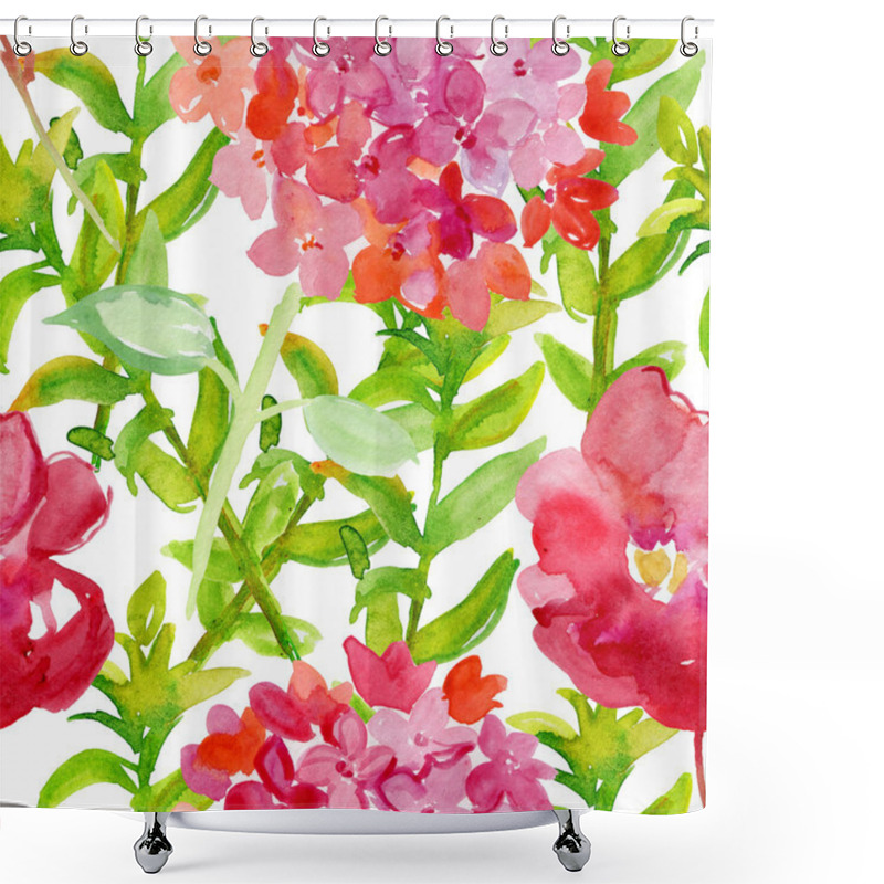 Personality  Pattern With Decorative Summer Flowers Shower Curtains