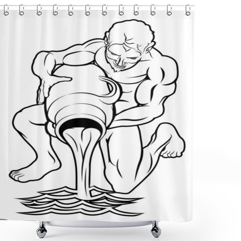 Personality  Stylised Water Bearer Illustration Shower Curtains