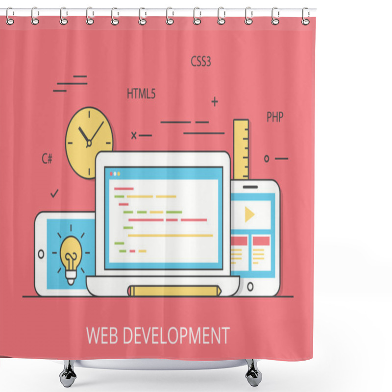 Personality  Responsive Web Development Layout Shower Curtains