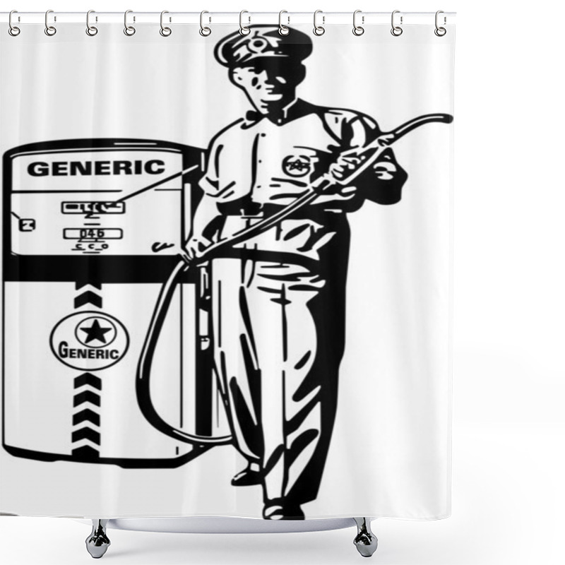 Personality  Service Station Man Shower Curtains