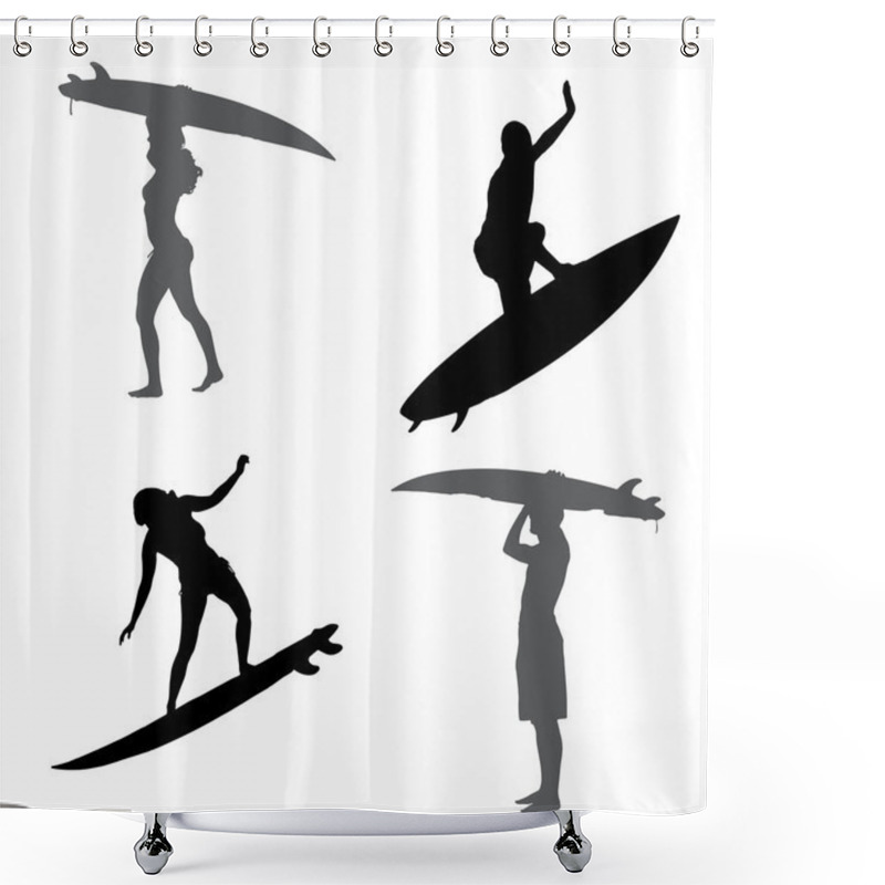 Personality  Vector Silhouette Of A People. Shower Curtains