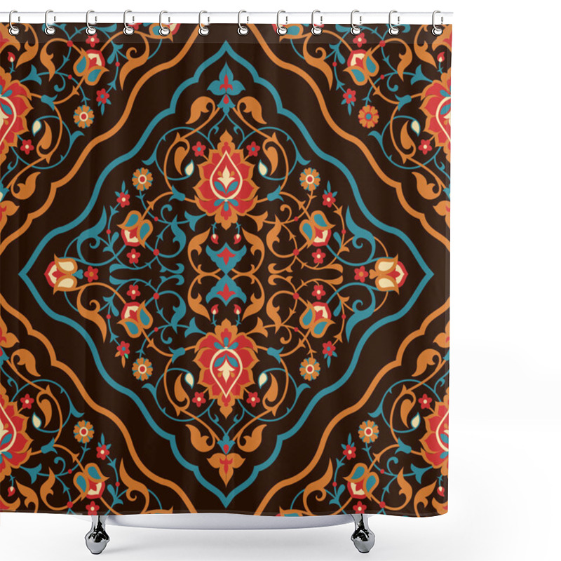 Personality  Floral Tile Design In Arabic Style Shower Curtains