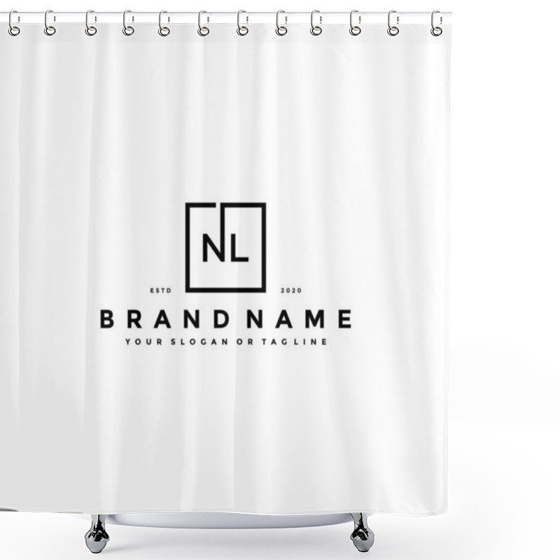 Personality  Letter NL Logo Design Vector Template Shower Curtains