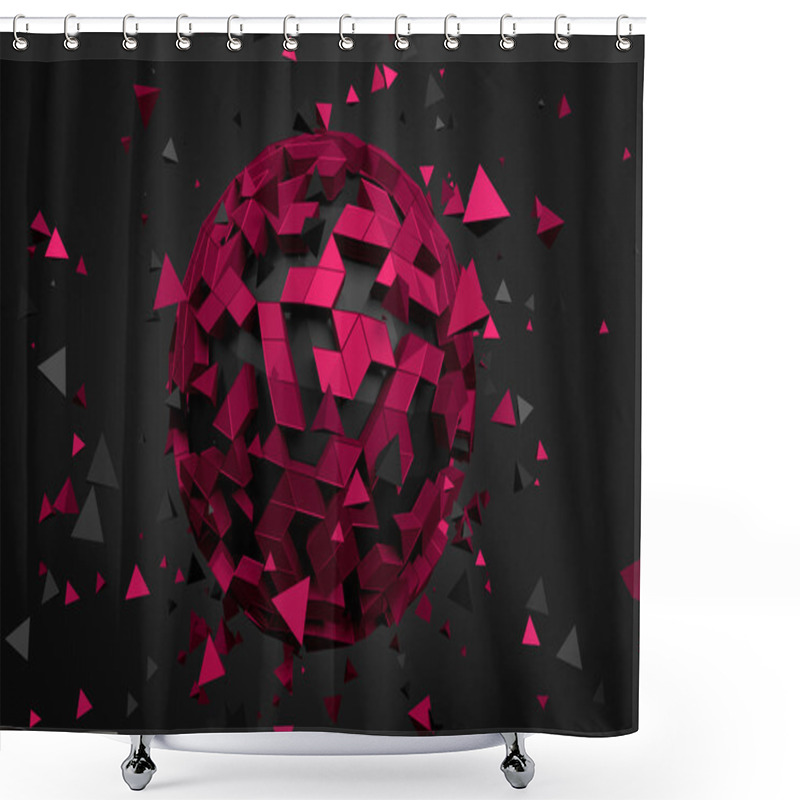 Personality  Abstract 3D Rendering Of Low Poly Sphere. Shower Curtains