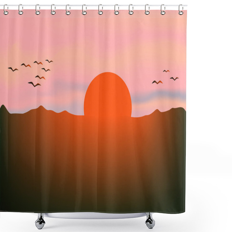 Personality  Sunrise Shower Curtains