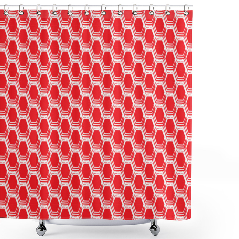 Personality  Red Honeycomb Original Ornament Shower Curtains