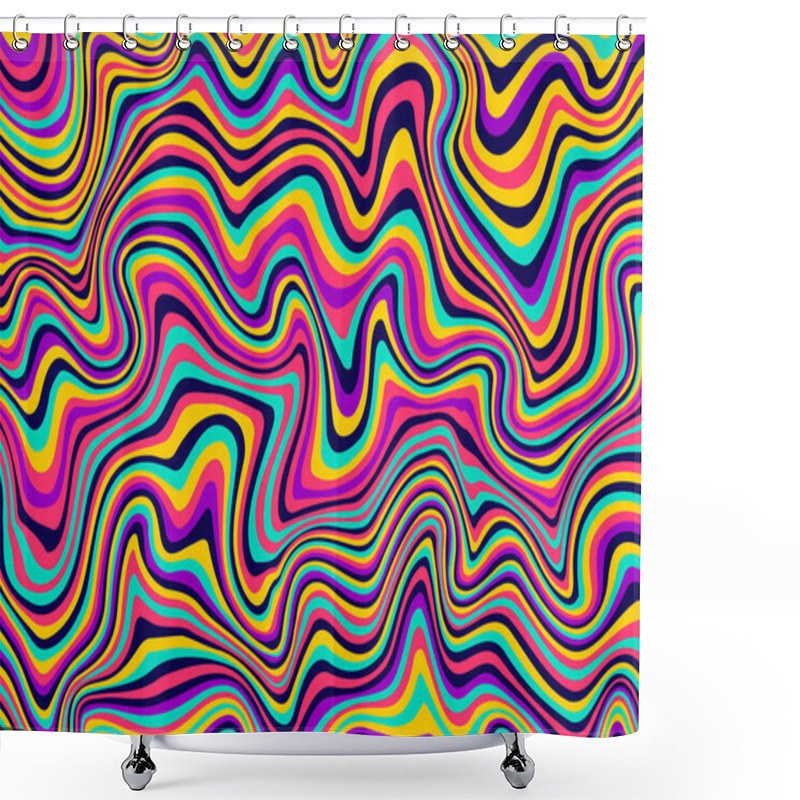 Personality  Abstract Psychedelic Groovy Background. Abstract Background. Vector Illustration. Shower Curtains