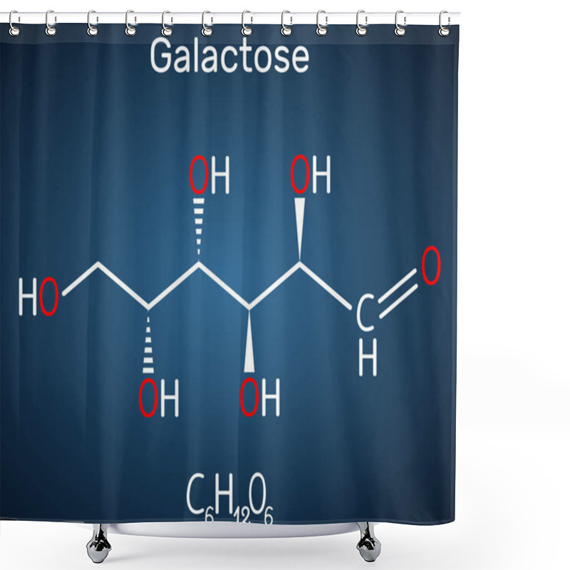 Personality  Galactose, D-galactose, Milk Sugar Molecule. Linear Form. Structural Chemical Formula On The Dark Blue Background Shower Curtains