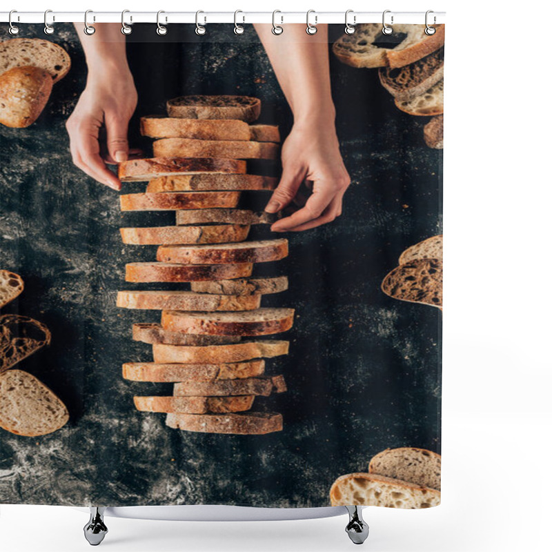 Personality  Bread Shower Curtains