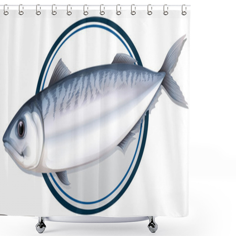 Personality  Sardine Fish On A Plate Shower Curtains