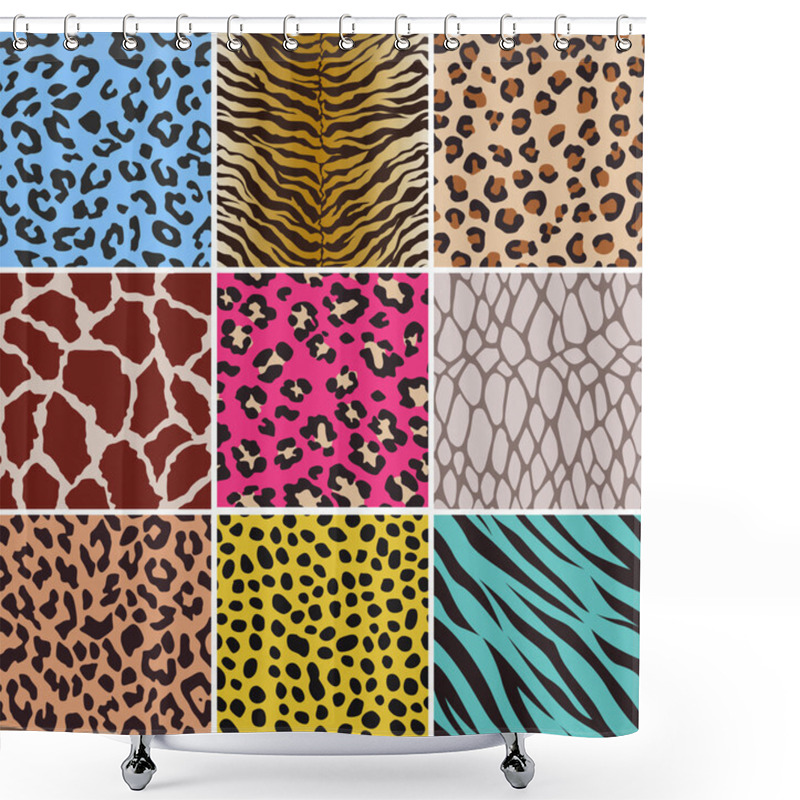 Personality  Animal Seamless Skin Pattern Fabric Shower Curtains