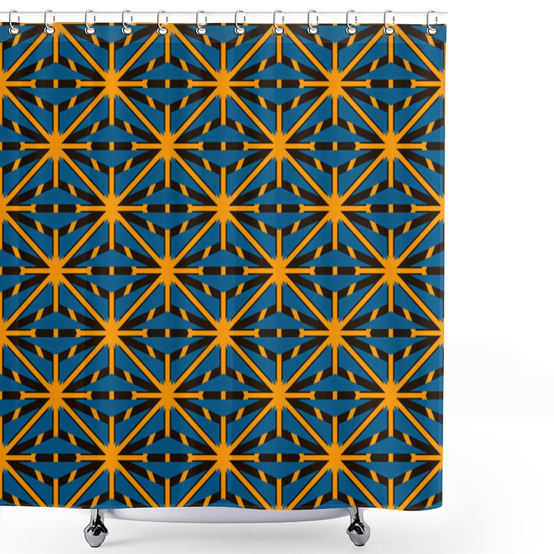 Personality  African Style Seamless Surface Pattern With Abstract Figures. Bright Ethnic And Tribal Print Grid Geometric Forms Shower Curtains