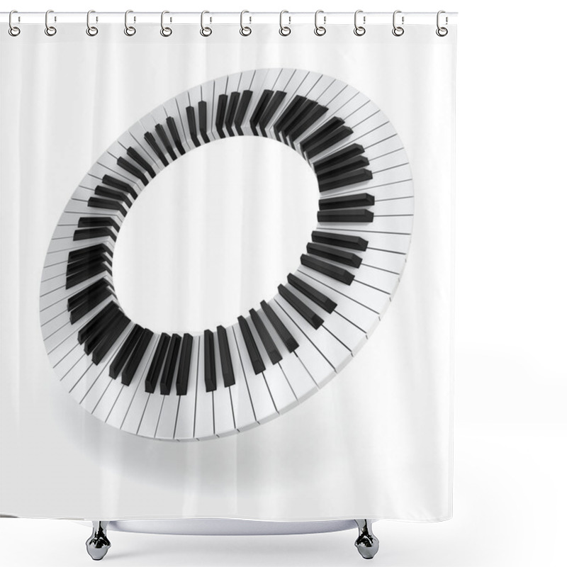 Personality  Piano Circle Shower Curtains