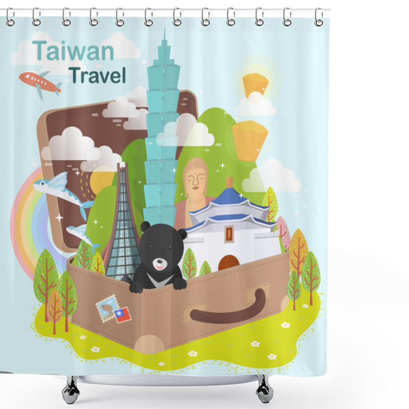 Personality  Taiwan Attractions Design Shower Curtains