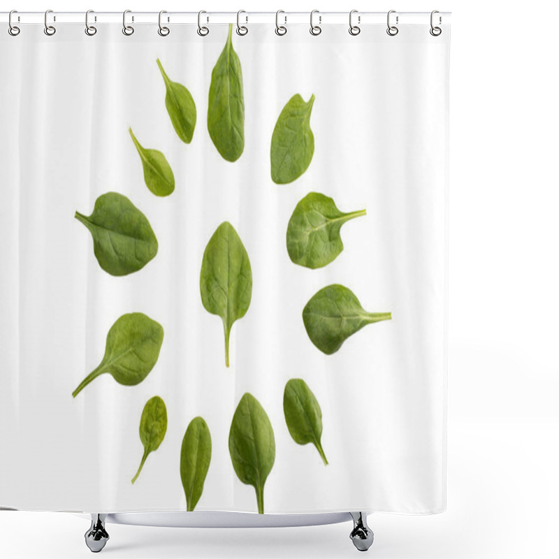 Personality  Circle Of Spinach Leaves Shower Curtains