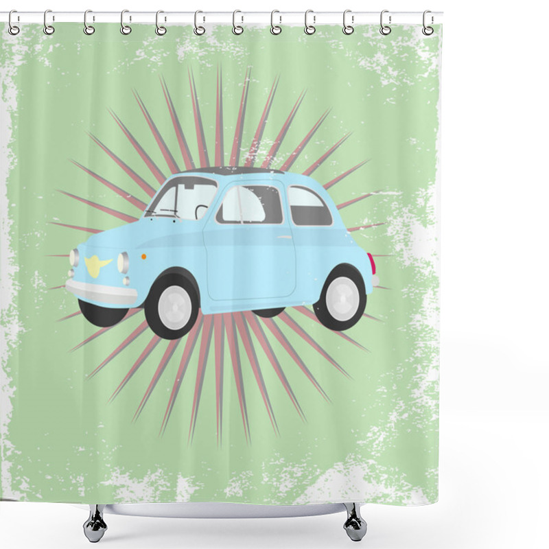 Personality  Illustration Of Retro Car Poster Shower Curtains