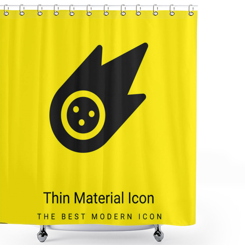 Personality  Asteroid Minimal Bright Yellow Material Icon Shower Curtains