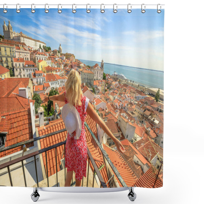 Personality  Lisbon Tourist Viewpoint Shower Curtains