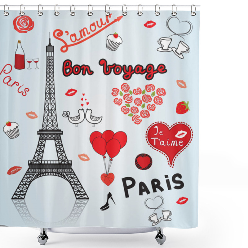 Personality  Paris, Love, Romance Shower Curtains